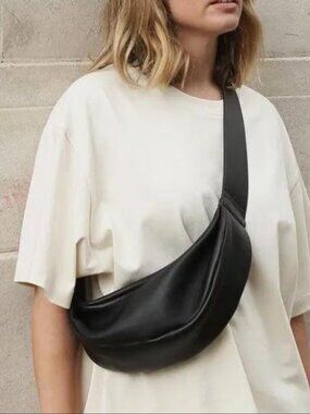 COS Swing Cross Body Leather Black Bag